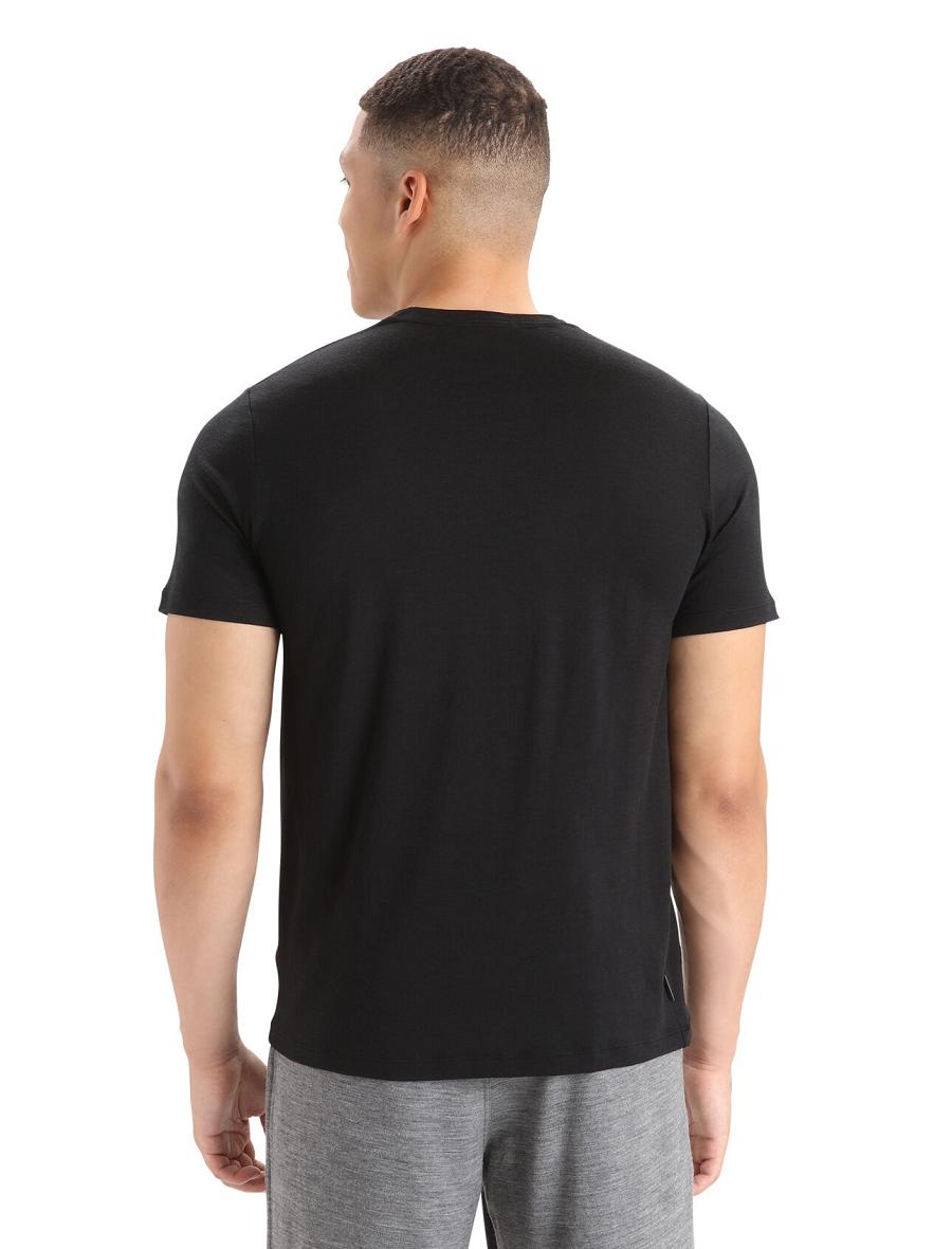 T Shirts Icebreaker Merino Tech Lite II Corta Sleeve Tee Homme Noir | FR 1169JPQJ